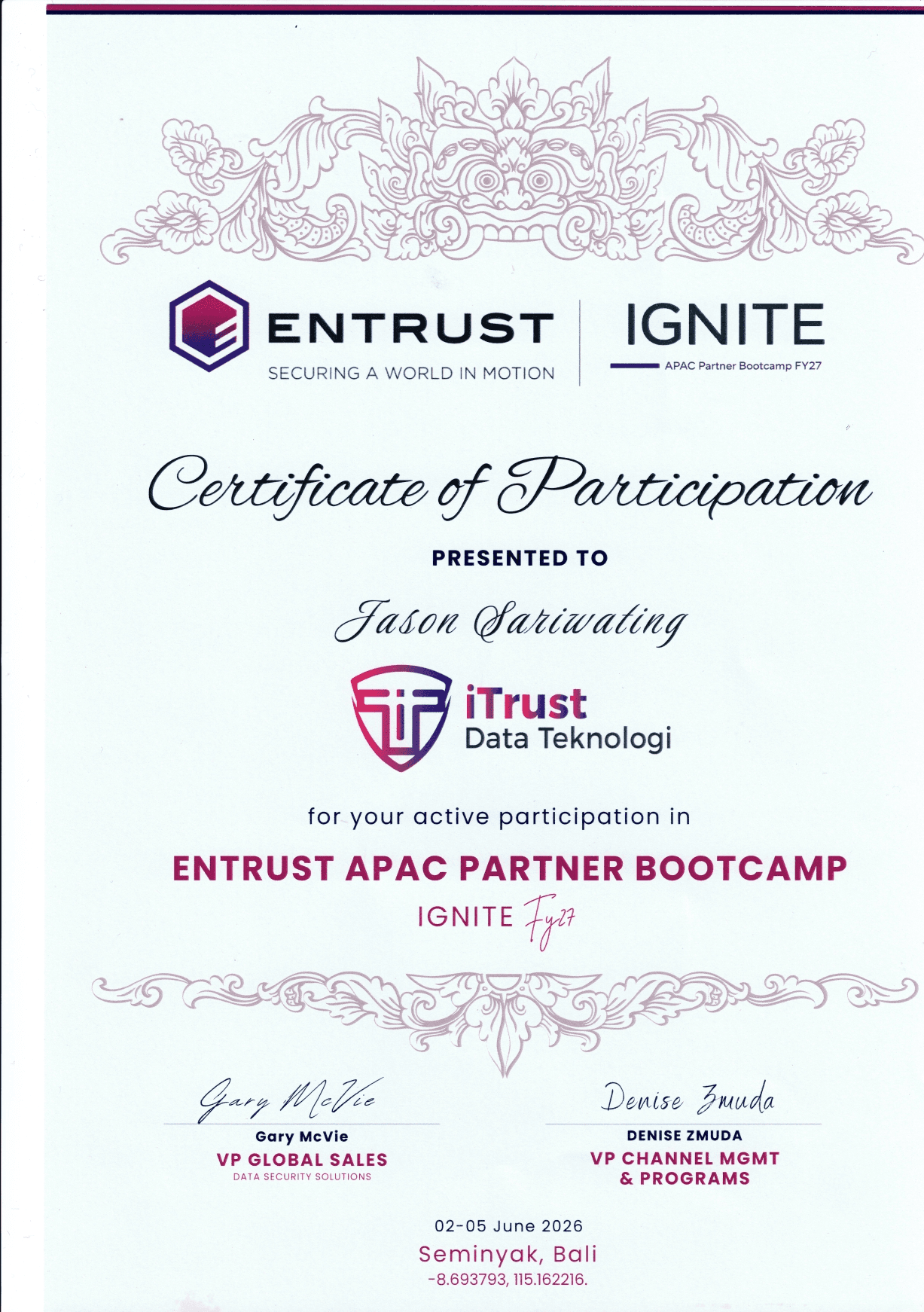 Entrust APAC Partner Bootcamp Ignite FY27